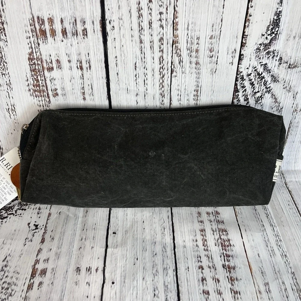 R. Riveter Black Canvas Mini Dopp Kit Distressed Canvas Military Handmade In USA